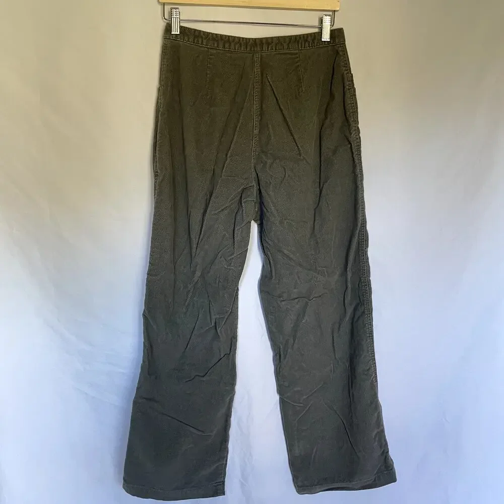J.Jill‎ corduroy gray trousers pockets women's size 10 cotton pants straight leg